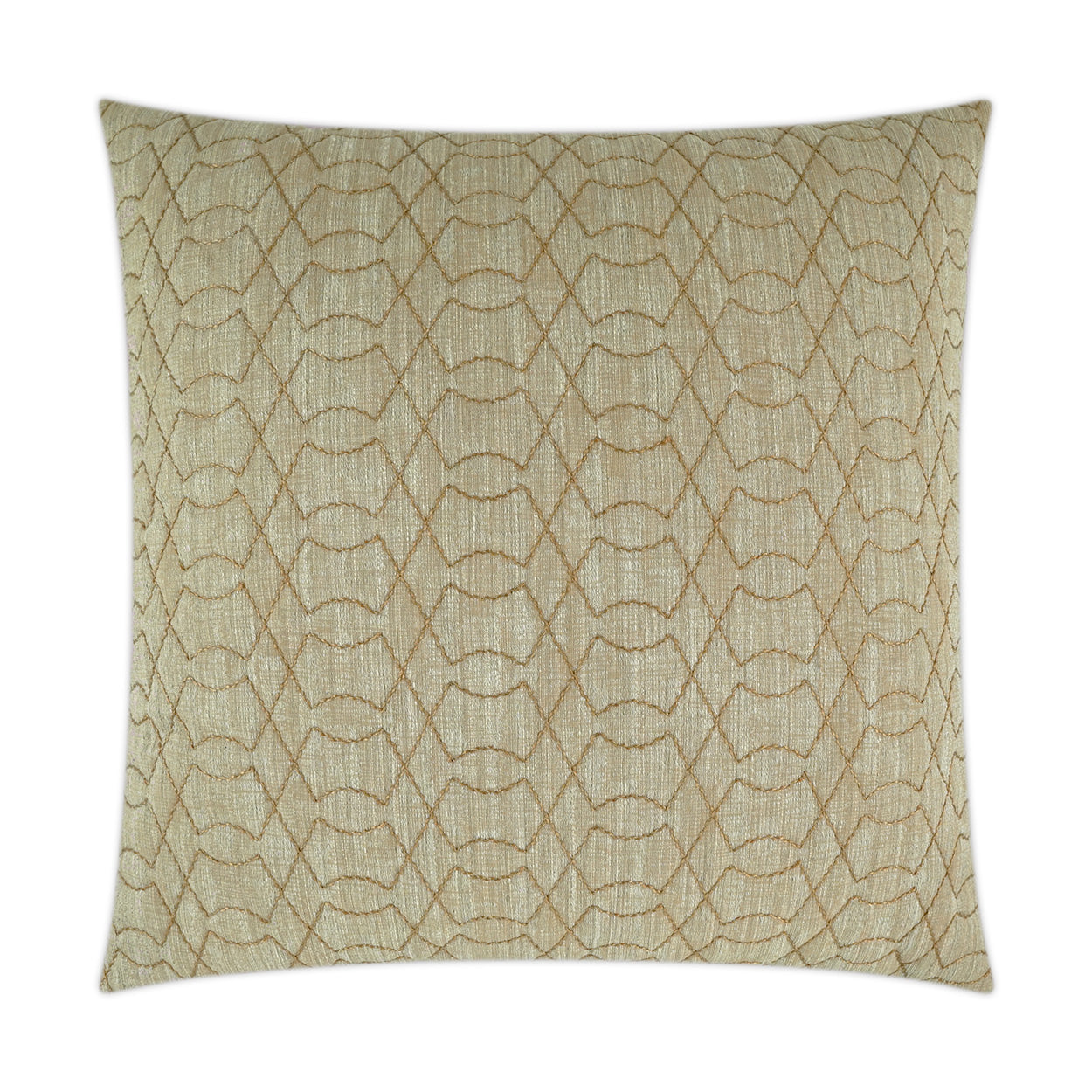 D.V. KAP HOME   24" x 24" Shipka Pillow - Brass Geometric    - 3387-B-2424