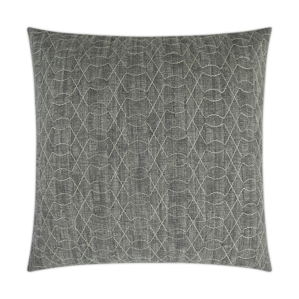 D.V. KAP HOME   24" x 24" Shipka Pillow - Chrome Geometric    - 3387-C-2424