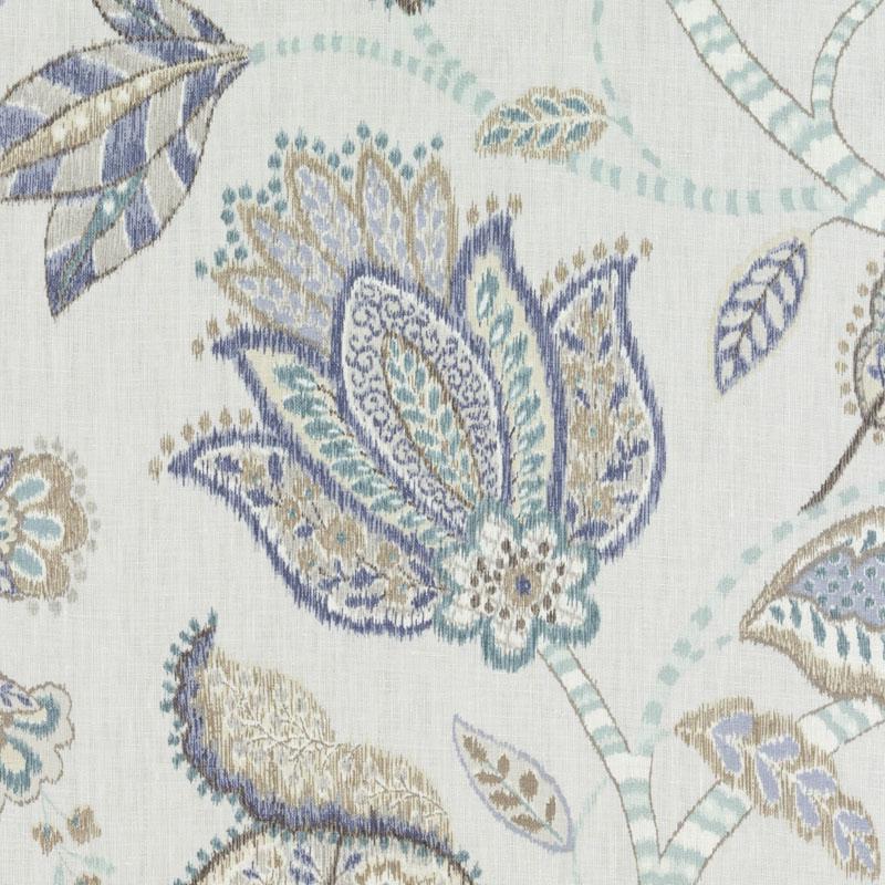 Duralee 42480 | 680-Aqua/Cocoa  Print     - 338893