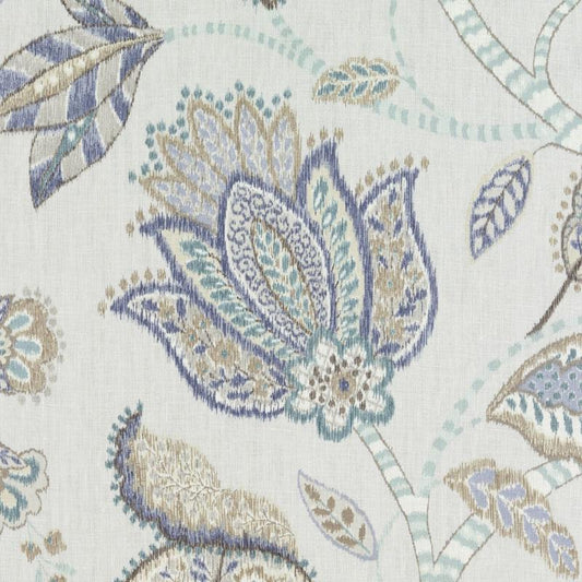 Duralee 42480 | 680-Aqua/Cocoa  Print     - 338893