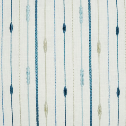 D.V. KAP HOME   24" x 24" Pacesetter Pillow - Blue Embroidery, Beach, Stripes    - 3389-B-2424