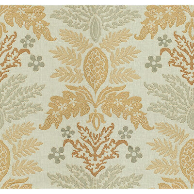 KRAVET COUTURE EMBROIDERY DAMASK GOLD,BEIGE,GREY   - 34006.1611.0