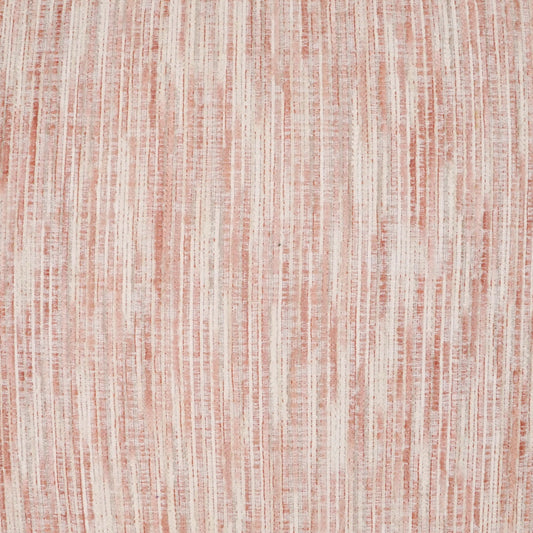 Pink striped fabric with pale white vertical lines; soft woven texture for upholstery or drapery.