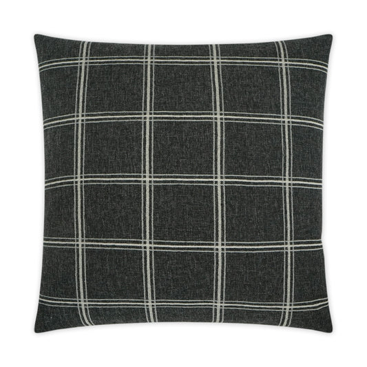 D.V. KAP HOME   24" x 24" Raymond Pillow - Onyx Plaid - Check, Traditional    - 3416-O-2424