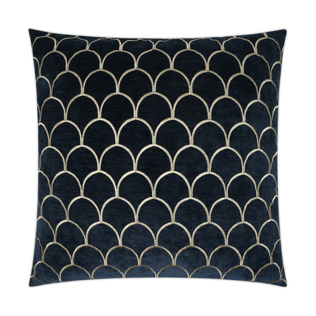 D.V. KAP HOME   24" x 24" Arvana Pillow - Midnight Embroidery, Traditional    - 3418-M-2424