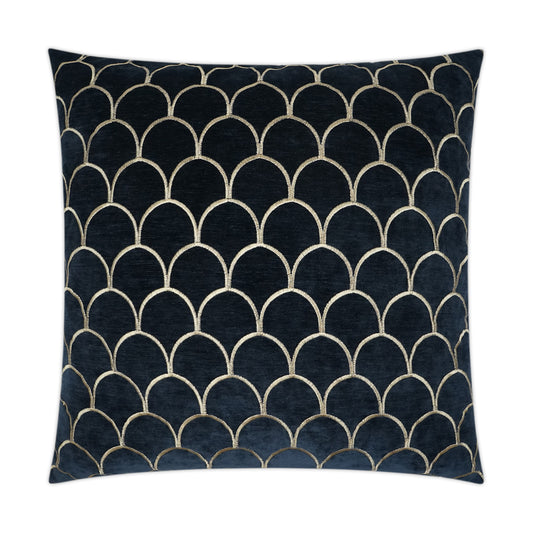 D.V. KAP HOME   24" x 24" Arvana Pillow - Midnight Embroidery, Traditional    - 3418-M-2424
