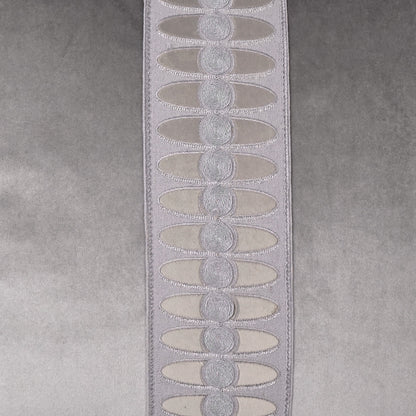 D.V. KAP HOME   24" x 24" Mati Velvet Pillow - Smoke Band / Ribbon    - 3419-S-2424