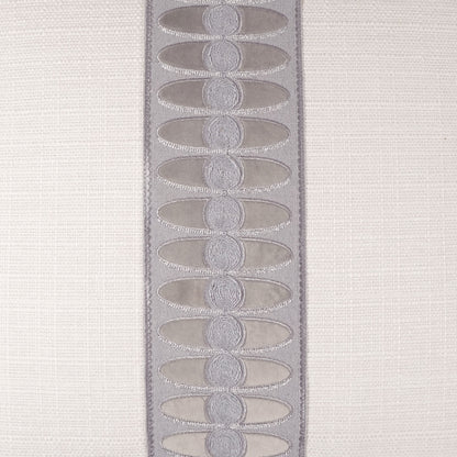 D.V. KAP HOME   24" x 24" Mati Linen Pillow - Smoke Band / Ribbon    - 3420-S-2424