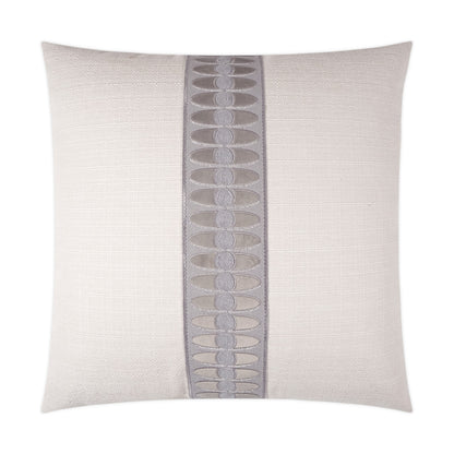 D.V. KAP HOME   24" x 24" Mati Linen Pillow - Smoke Band / Ribbon    - 3420-S-2424