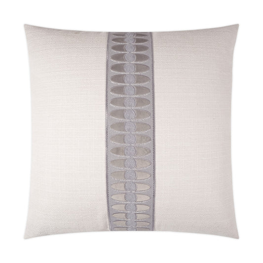 D.V. KAP HOME   24" x 24" Mati Linen Pillow - Smoke Band / Ribbon    - 3420-S-2424