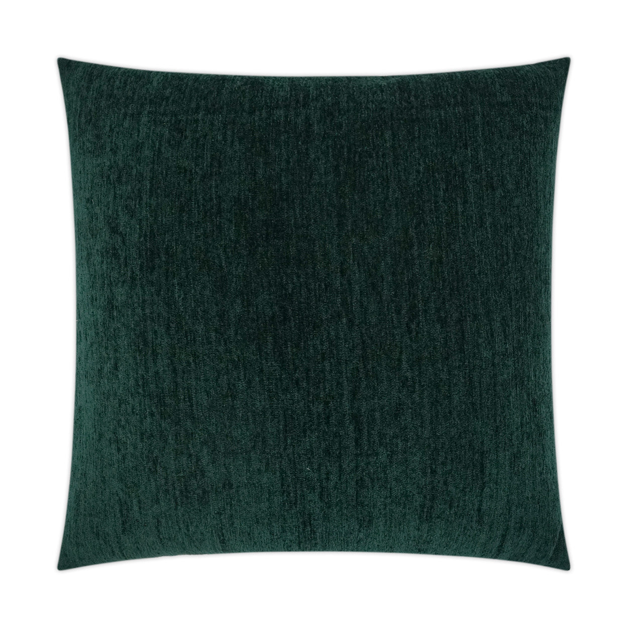 Hunter green velvet square pillow with plush texture for decorative sofa or bed.
