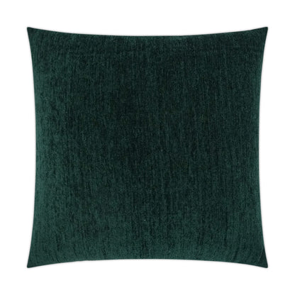Hunter green velvet square pillow with plush texture for decorative sofa or bed.