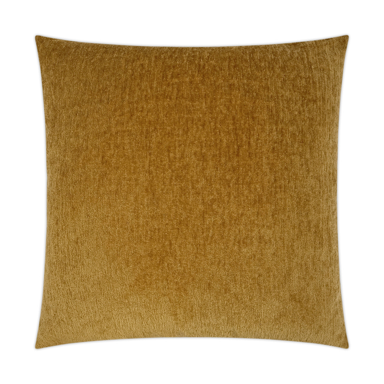 Golden mustard square pillow, 24 x 24 in, plush textured fabric for sofas.