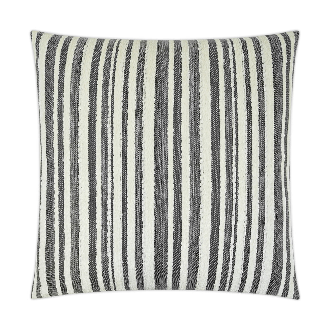 D.V. KAP HOME   24" x 24" Marisol Pillow - Charcoal Stripes    - 3426-C-2424