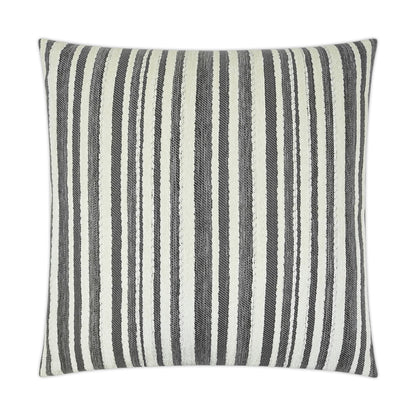 D.V. KAP HOME   24" x 24" Marisol Pillow - Charcoal Stripes    - 3426-C-2424