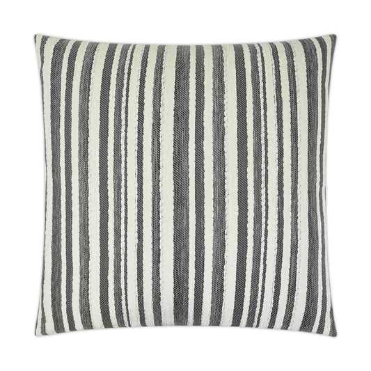 D.V. KAP HOME   24" x 24" Marisol Pillow - Charcoal Stripes    - 3426-C-2424