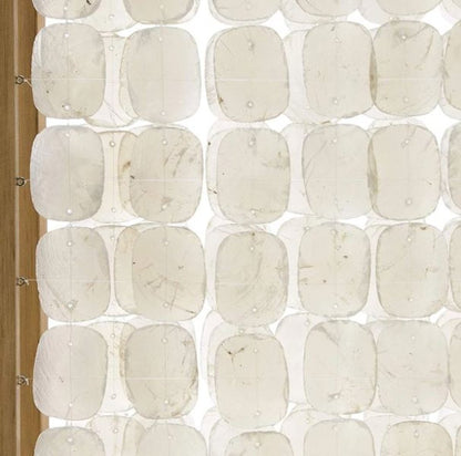 84" Clear Capiz Mother of Pearl Folding Three Panel Screen Room Divider