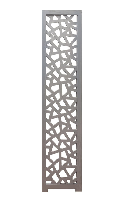 50" Gray Solid Wood Folding Three Panel Screen Room Divider