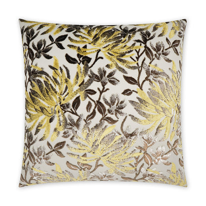 D.V. KAP HOME   24" x 24" Sadah Pillow - Espresso Floral    - 3429-E-2424