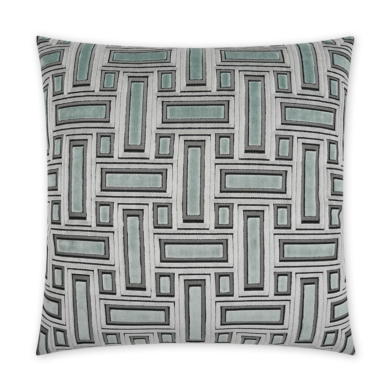 D.V. KAP HOME   24" x 24" Brix Pillow - Mist Transitional, Geometric    - 3433-M-2424