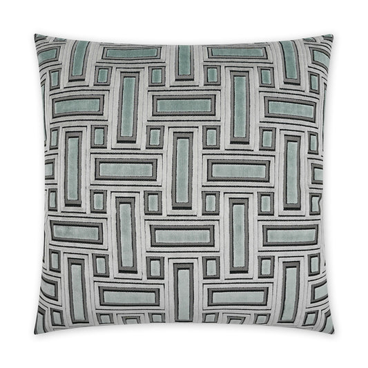 D.V. KAP HOME   24" x 24" Brix Pillow - Mist Transitional, Geometric    - 3433-M-2424