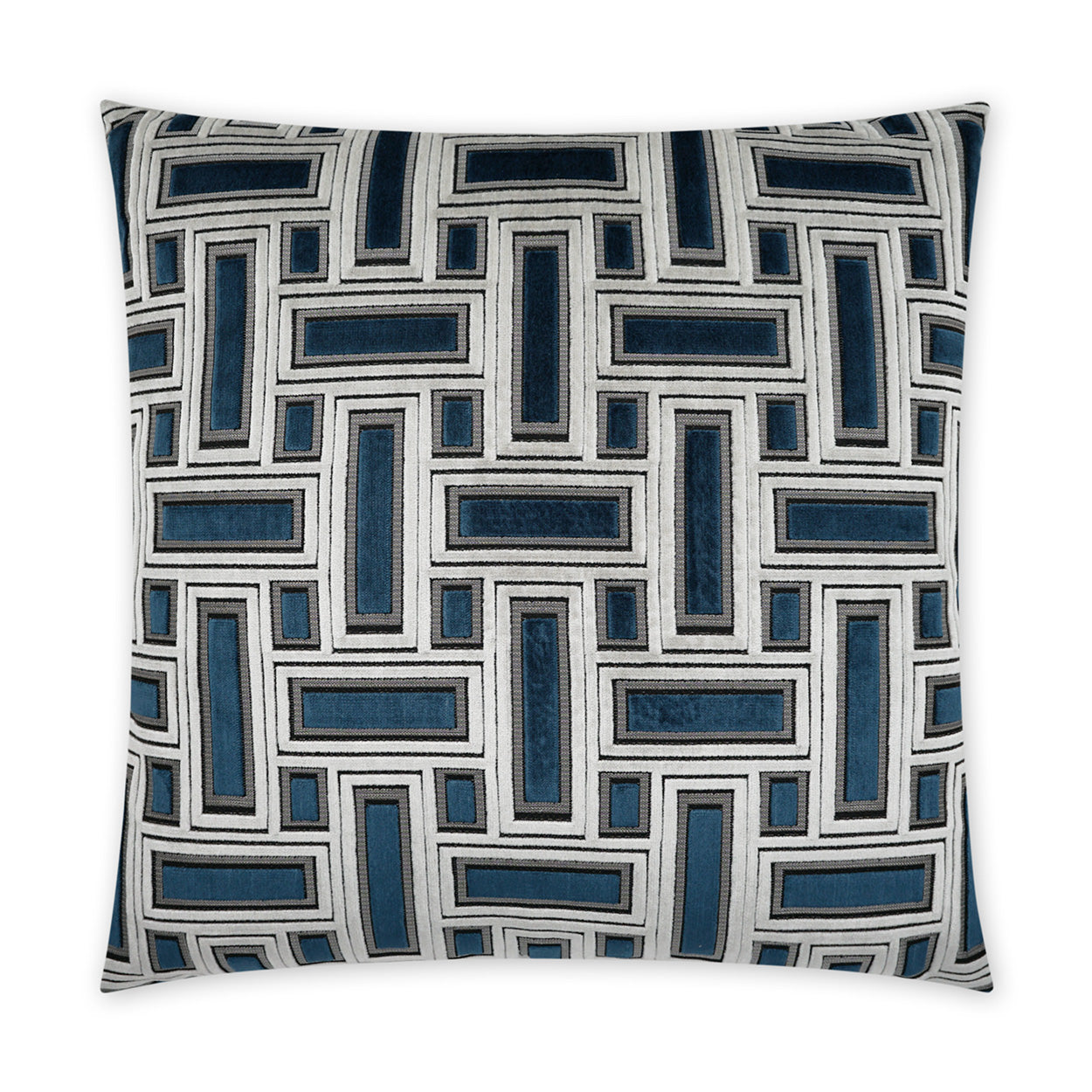 D.V. KAP HOME   24" x 24" Brix Pillow - Sapphire Transitional, Geometric    - 3433-S-2424