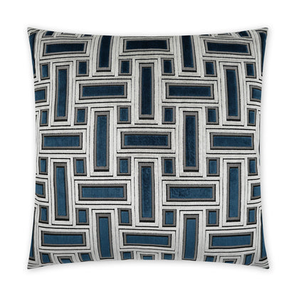 D.V. KAP HOME   24" x 24" Brix Pillow - Sapphire Transitional, Geometric    - 3433-S-2424