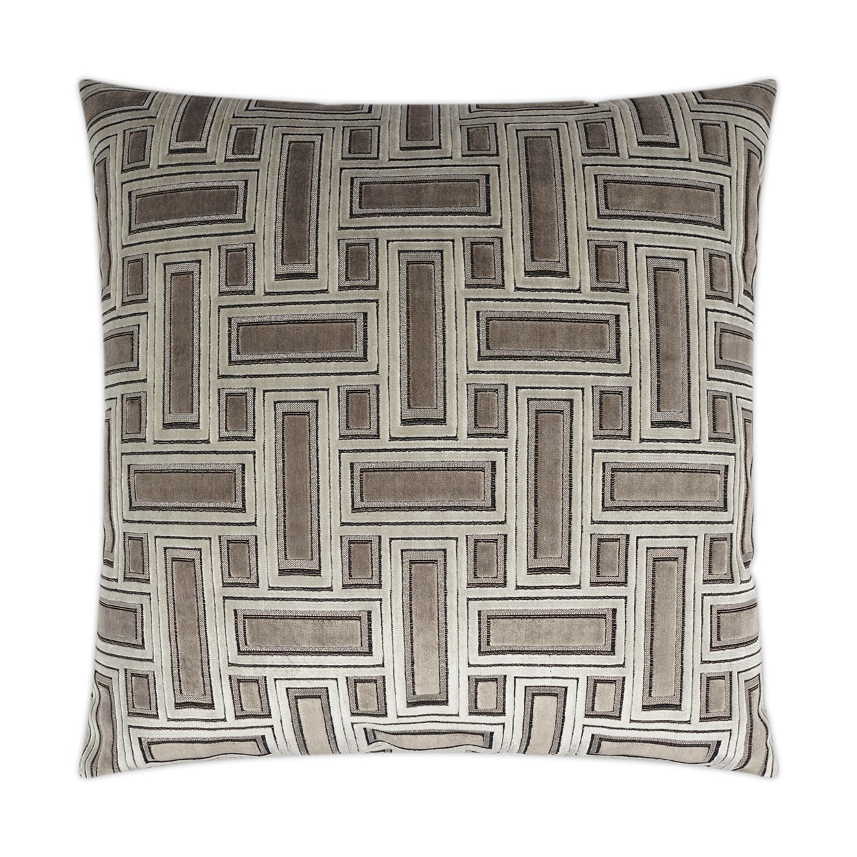 D.V. KAP HOME   24" x 24" Brix Pillow - Truffle Transitional, Geometric    - 3433-T-2424