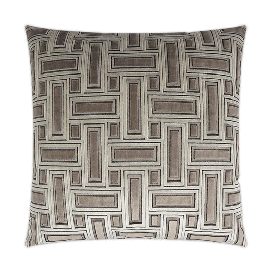 D.V. KAP HOME   24" x 24" Brix Pillow - Truffle Transitional, Geometric    - 3433-T-2424