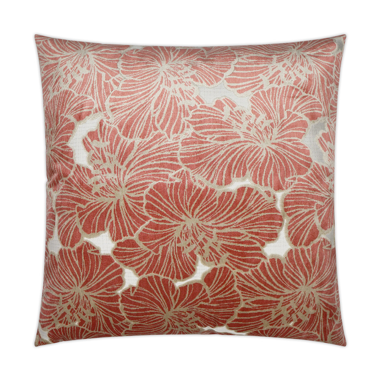 D.V. KAP HOME   24" x 24" Irinia Pillow - Punch Floral    - 3434-P-2424