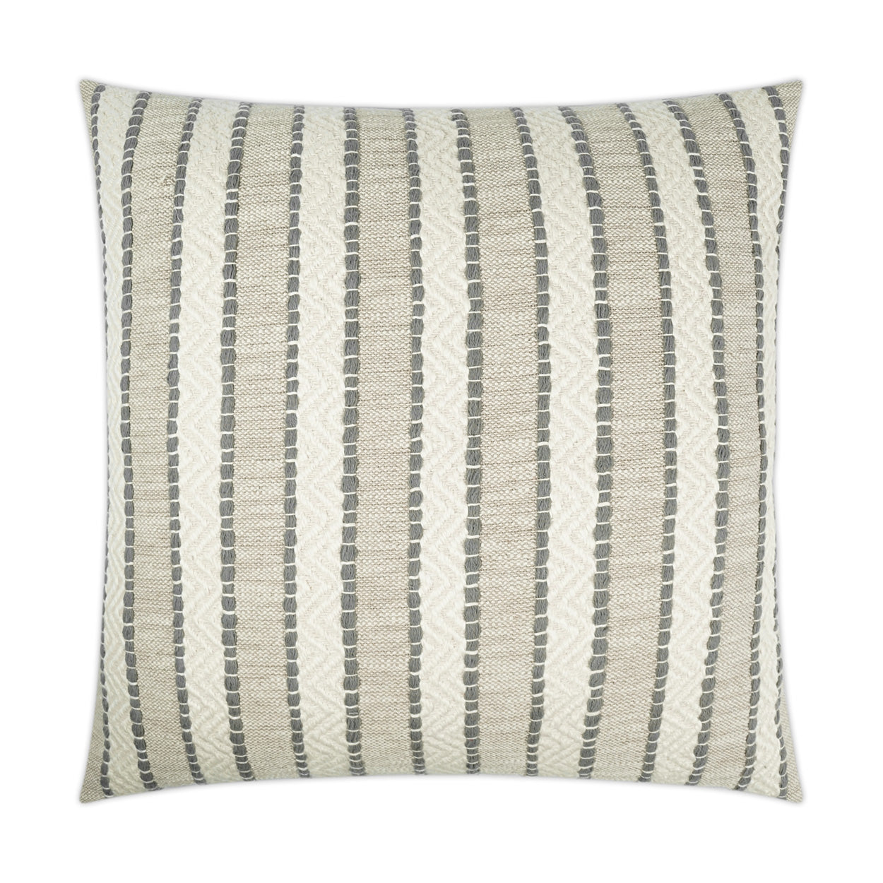 D.V. KAP HOME   24" x 24" Inca Trail Pillow - Fog Global, Stripes    - 3437-F-2424