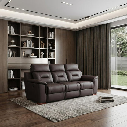 90" Brown Faux Leather Sofa