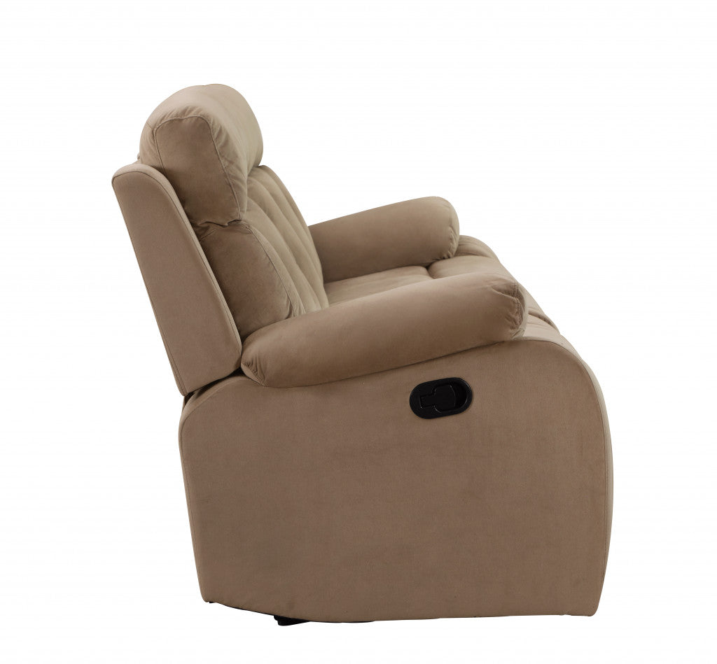 Three Piece Indoor Beige Microsuede Six Person Seating Set