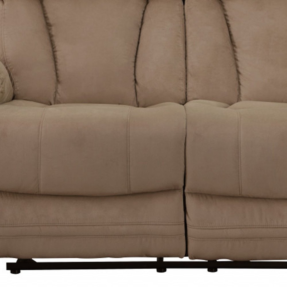 Three Piece Indoor Beige Microsuede Six Person Seating Set