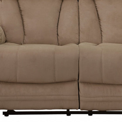 Three Piece Indoor Beige Microsuede Six Person Seating Set