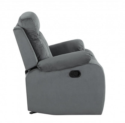 Three Piece Indoor Gray Microsuede Six Person Seating Set