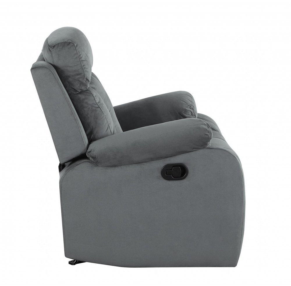 Three Piece Indoor Gray Microsuede Six Person Seating Set