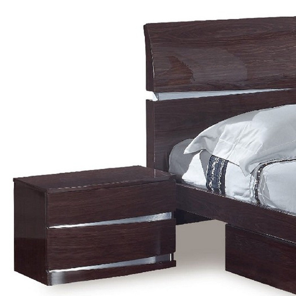Solid Wood King Wood Brown Bed