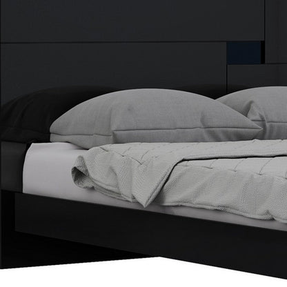 Black Solid Wood King Bed Frame