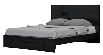 Black Solid Wood King Bed Frame