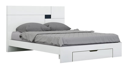 White Solid Wood Queen Bed Frame