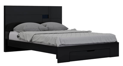 Black Solid Wood Queen Bed Frame
