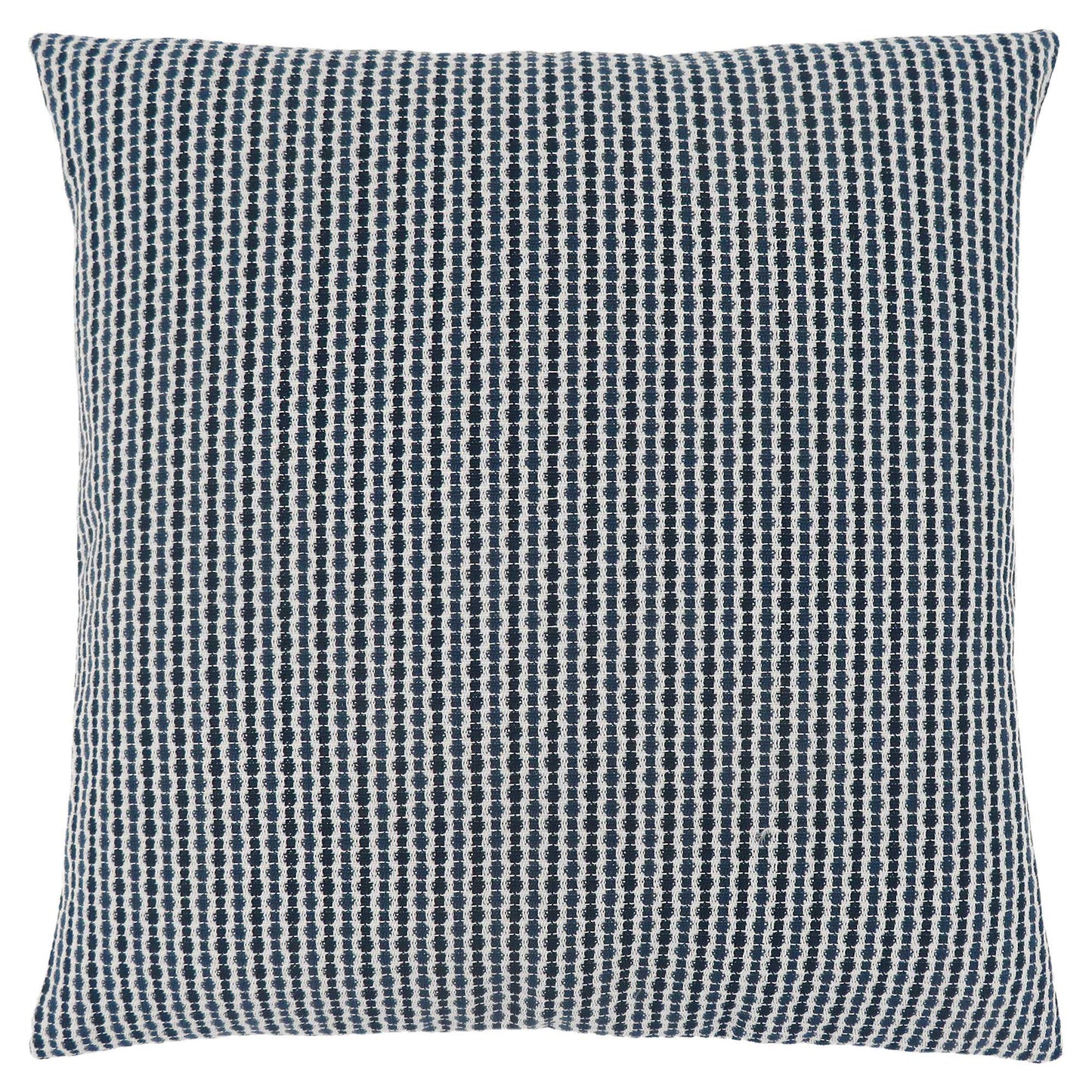 18" X 18" Blue and White Polyester Striped Zippered Pillow