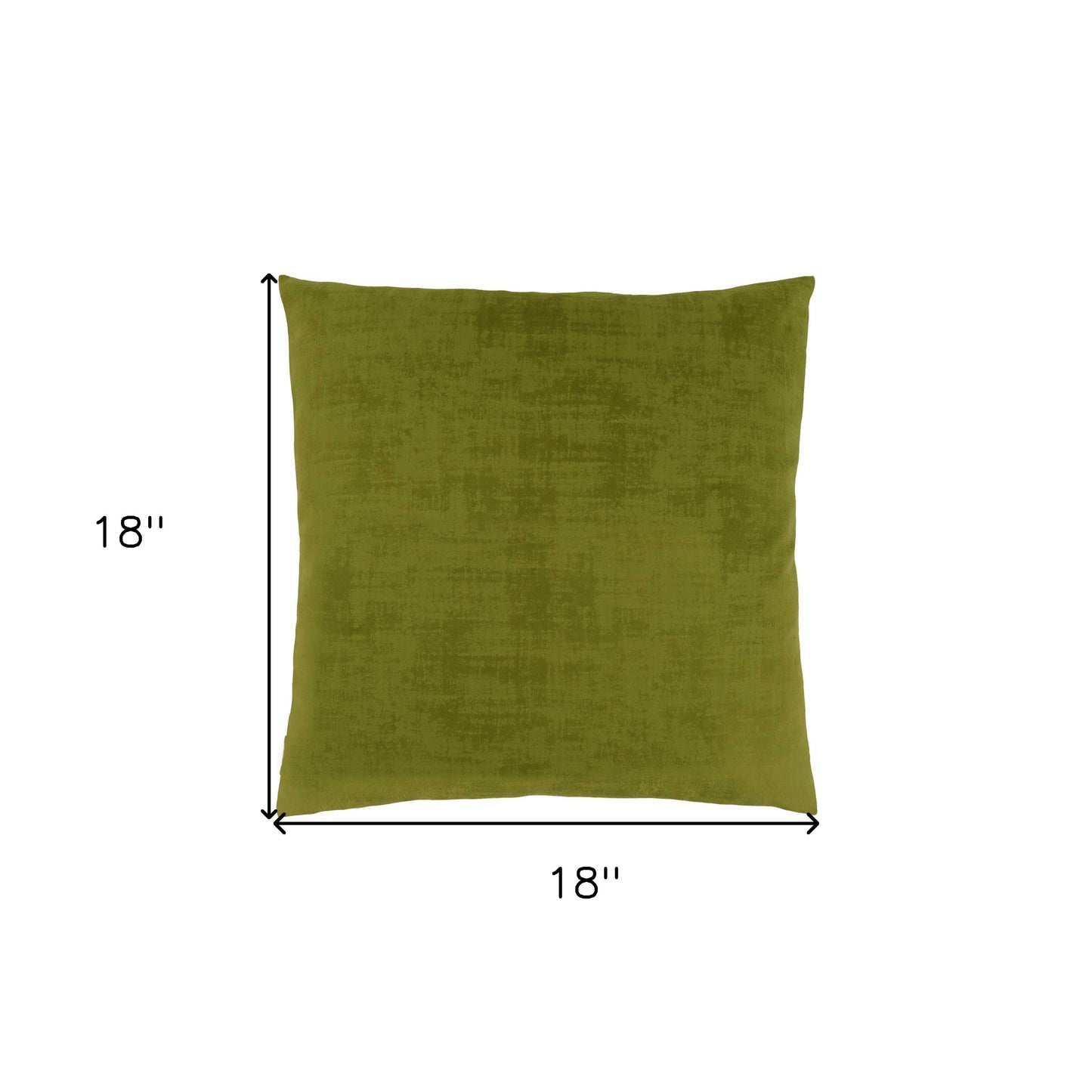 18" X 18" Lime Green Brushed Velvet Polyester Zippered Pillow
