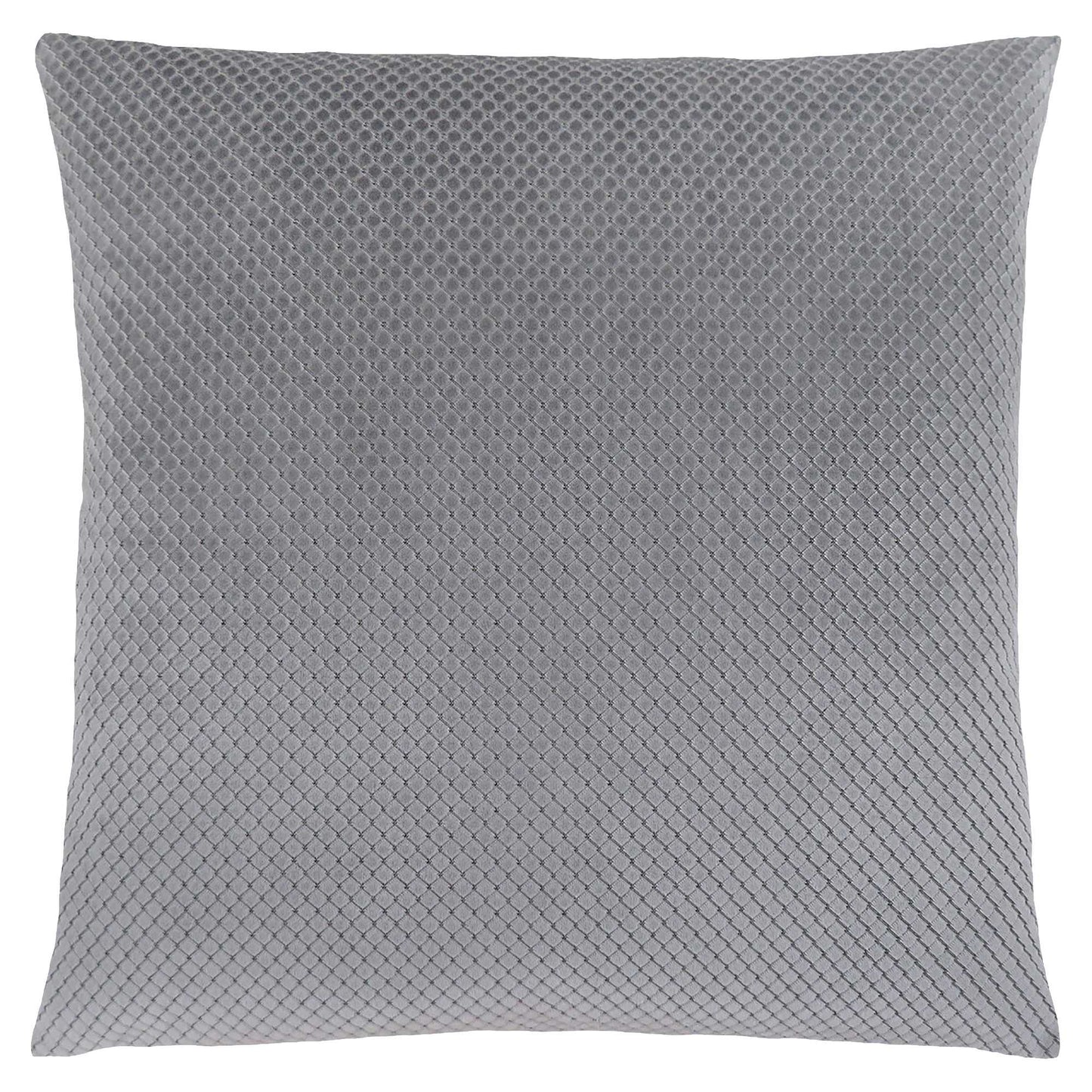 18" X 18" Silver Velvet Polyester Diamond Zippered Pillow
