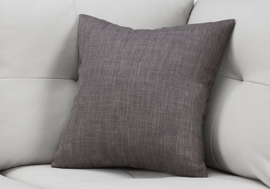18" X 18" Gray Polyester Linen Zippered Pillow