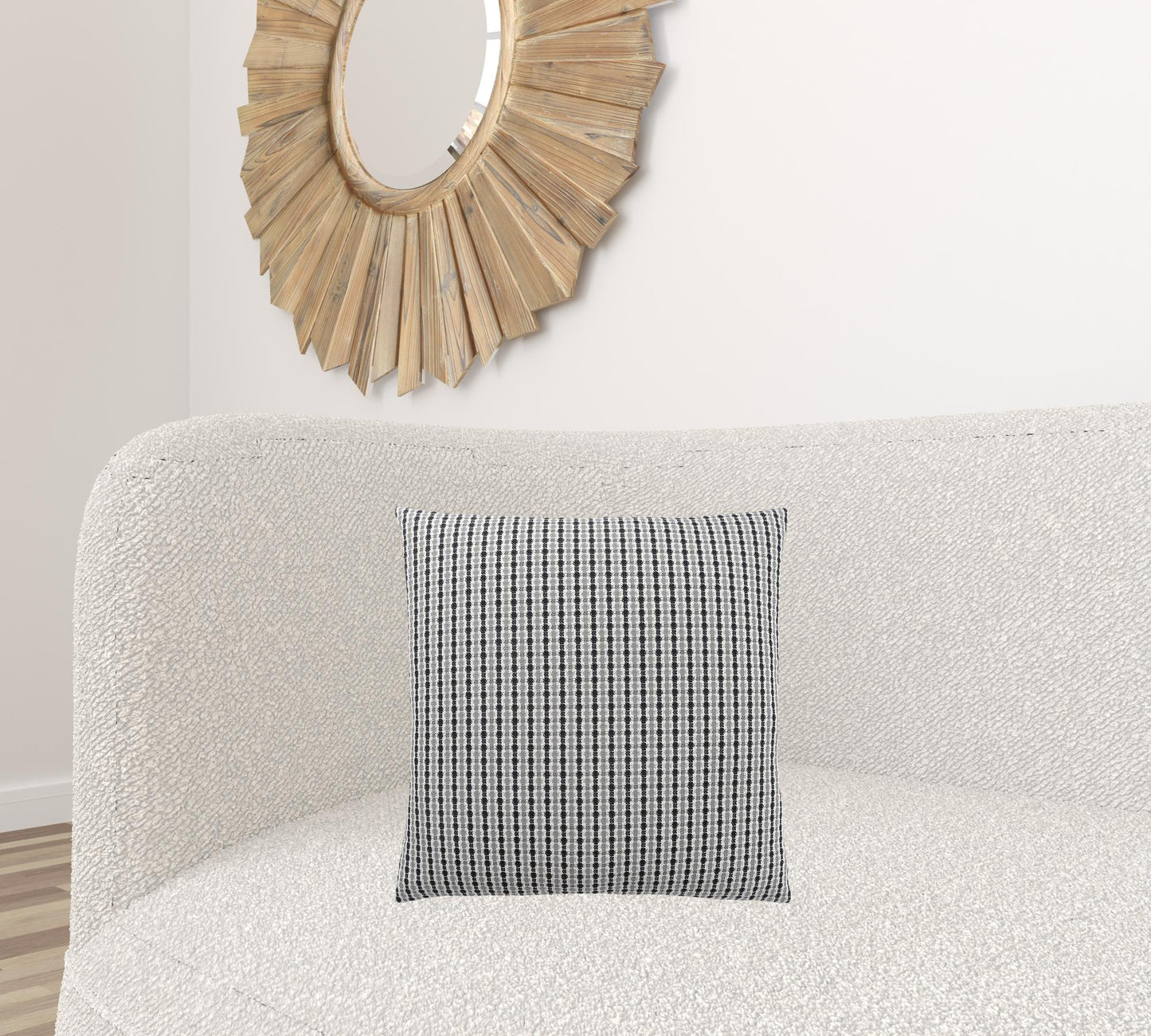 Set Of Two 18" X 18" Taupe Polyester Striped Zippered Pillow