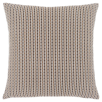 Set Of Two 18" X 18" Taupe Polyester Striped Zippered Pillow