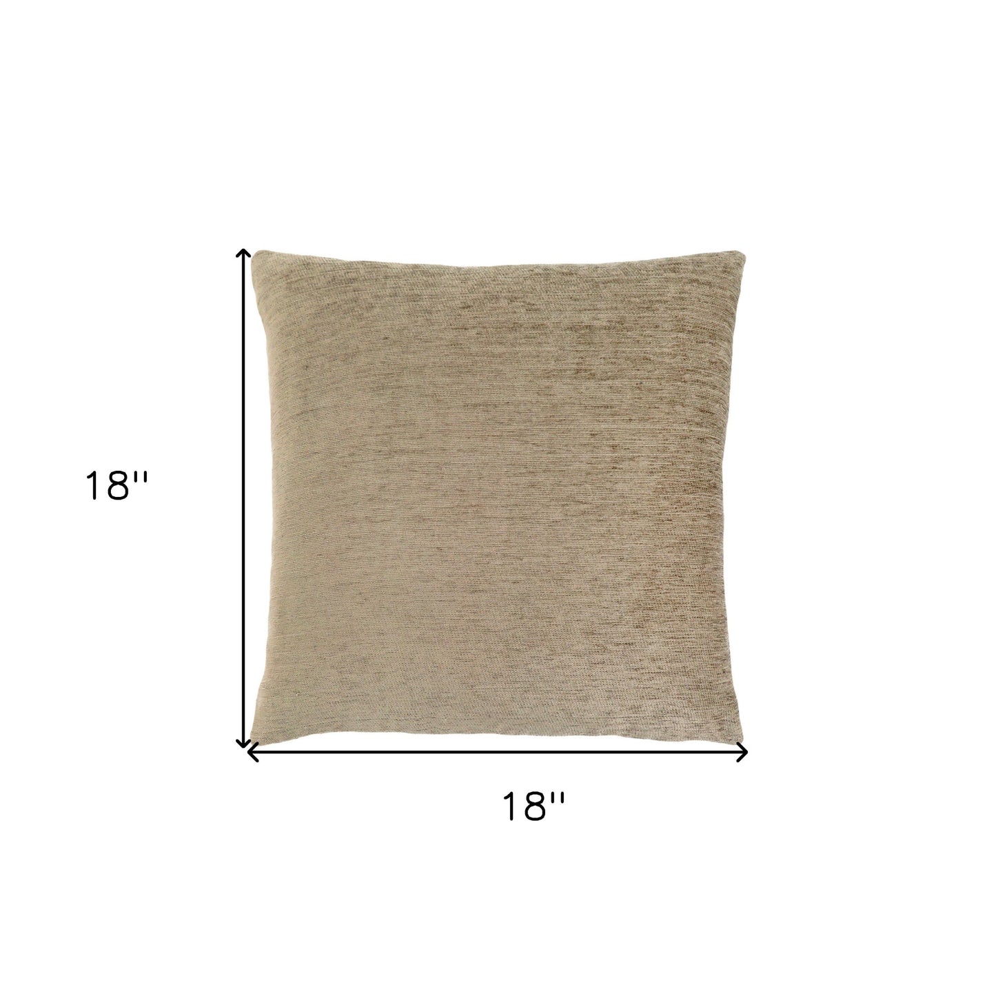 Set Of Two 18" X 18" Tan Polyester Zippered Pillow