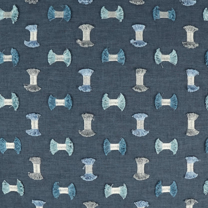 D.V. KAP HOME   24" x 24" Frayed Pillow - Seaside Embroidery, Textured, Global    - 3443-S-2424